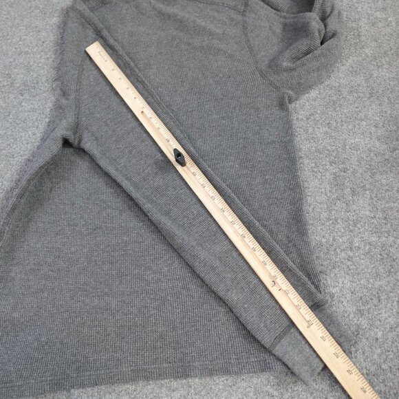 Wallace and Barnes Mens Henley Shirt Large Gray Waffle Thermal 100% Cotton - Picture 8 of 9